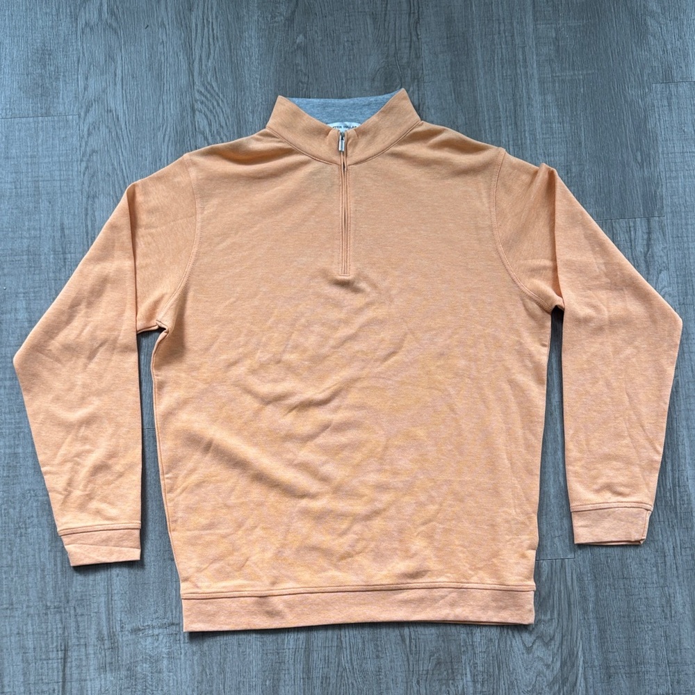 NWOT Peter Millar Orange Quarter Zip Sweater- Size M
